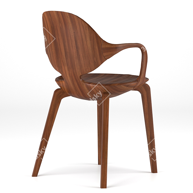 Elegant Clad Chair: Modern Design 3D model image 8