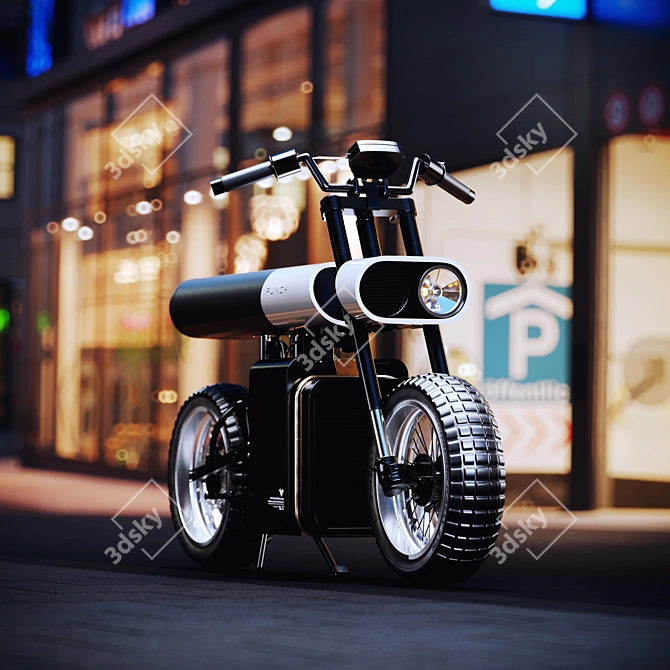 Punch E-Motorcycle: Sleek Electric Ride 3D model image 2