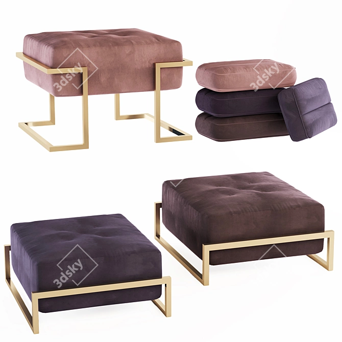 Modern Soft Seating Set: Versatile Color Tones 3D model image 2