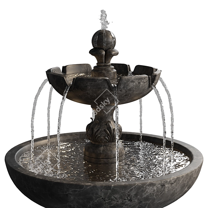Elegant Fountain Sculpture 3D model image 2
