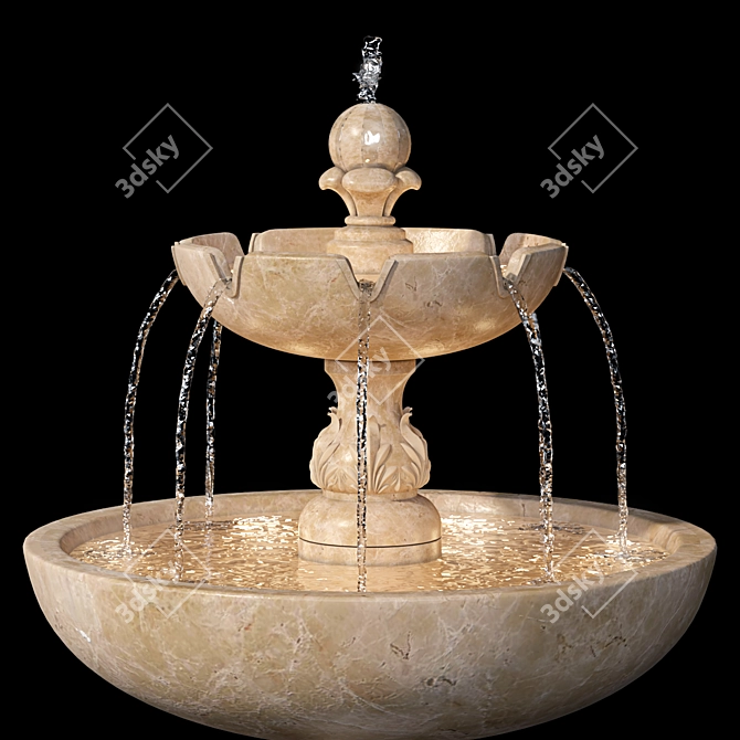 Elegant Fountain Sculpture 3D model image 5