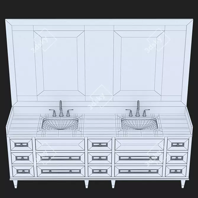 Space-Saving Toilet Cabinet 3D model image 4
