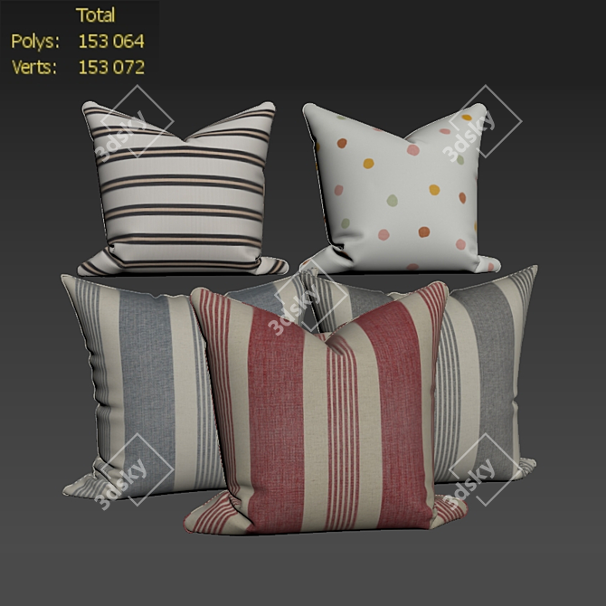 Trendy Pillow Set - 563 3D model image 2