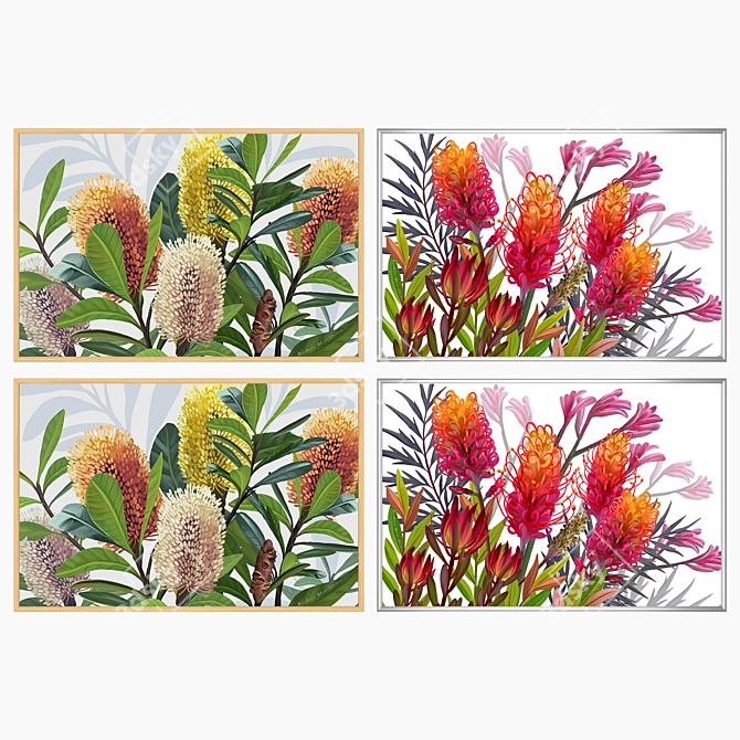 Versatile Wall Art Set with Frames 3D model image 3