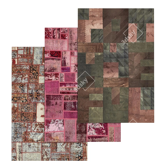 Deluxe Carpet Trio Set | High-Quality Textures 3D model image 1