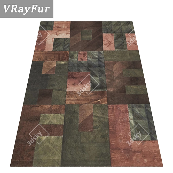 Deluxe Carpet Trio Set | High-Quality Textures 3D model image 2