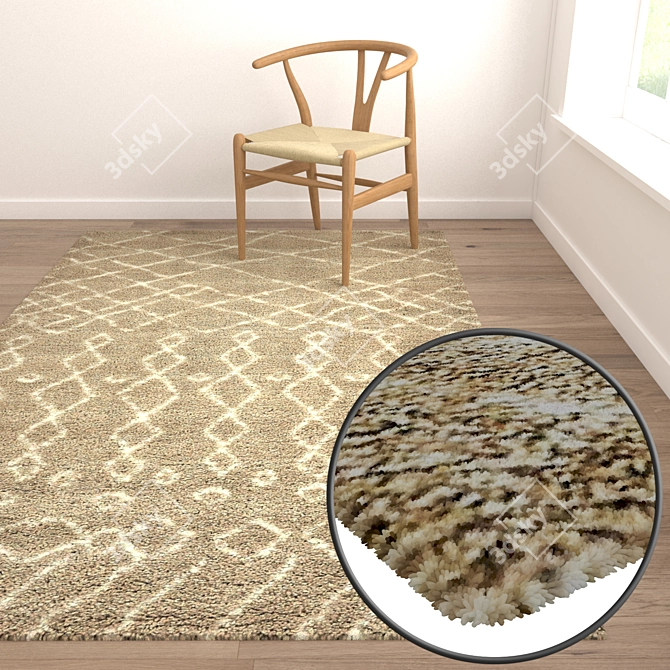 1982 Carpets Set: High-Quality Textures for Close and Far Perspectives 3D model image 5