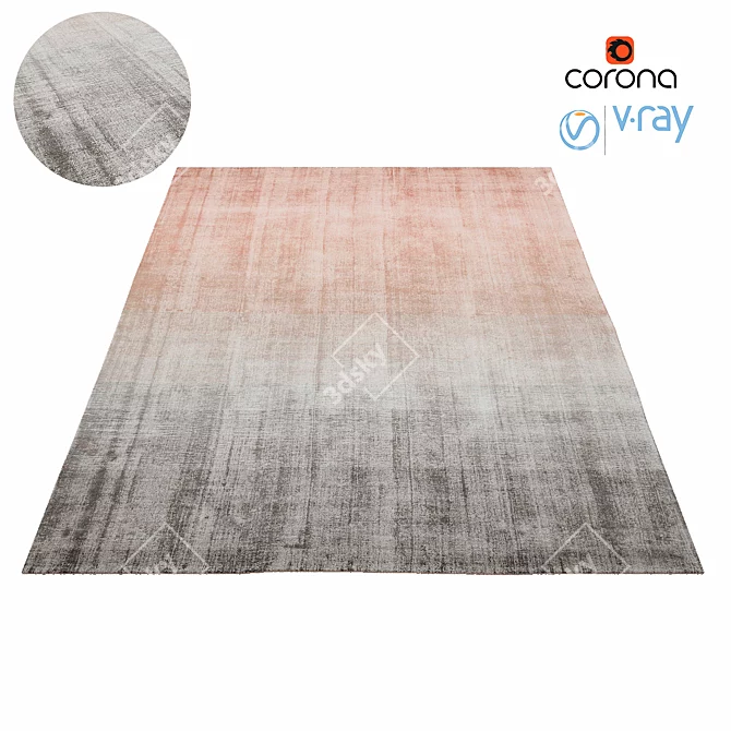 Elegant Viscose Gida Rug 3D model image 1