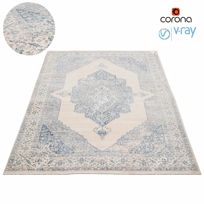 Blue Haven Viscose Rug 3D model image 1