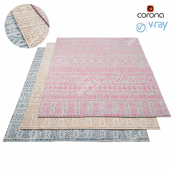 Versatile Outdoor Rug: Texture Quality 2.5Kx2K 3D model image 1