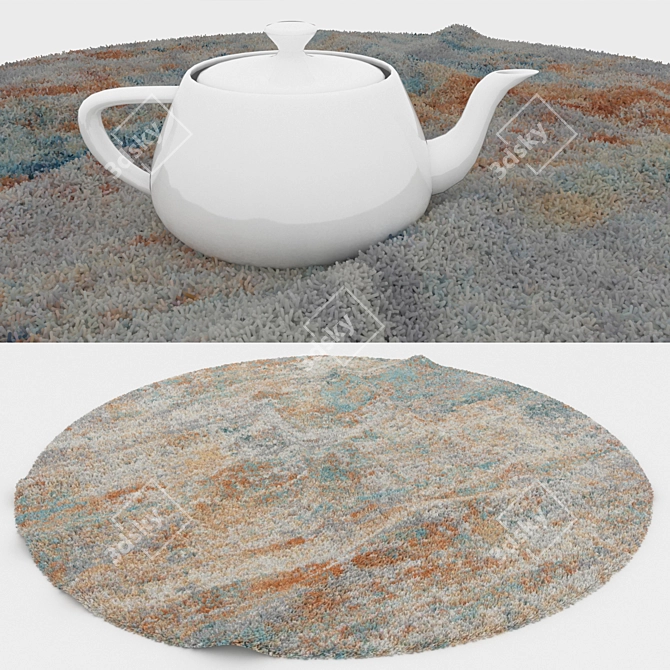 Round Carpet Set: Versatile 6-Piece Collection 3D model image 3