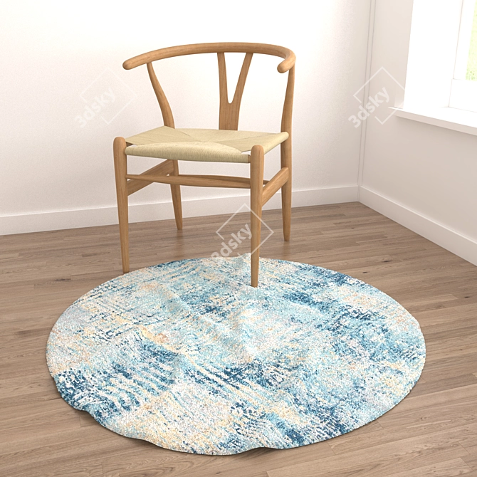 Round Carpet Set: Versatile 6-Piece Collection 3D model image 4