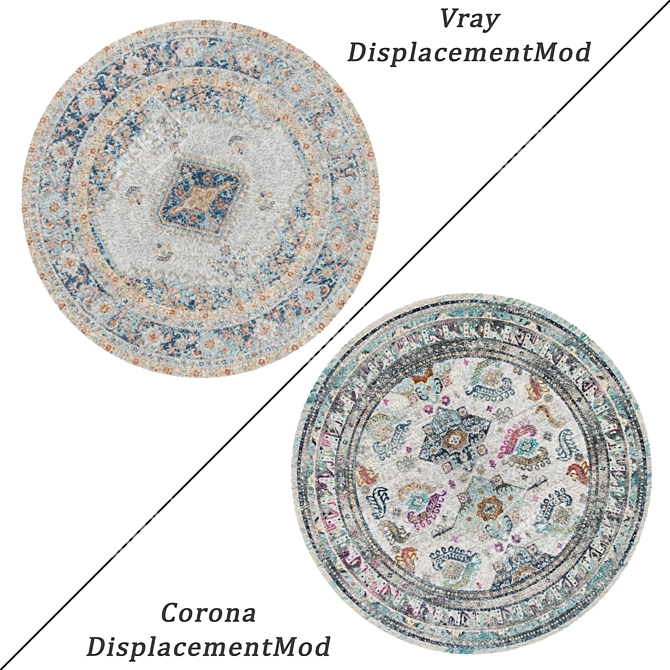 Versatile Round Carpets Set 3D model image 2