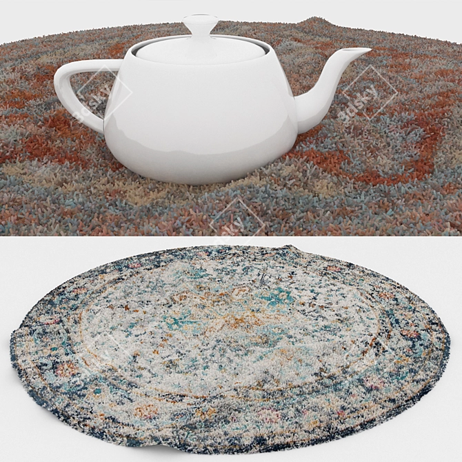 Round Carpet Set: Versatile and Stylish 3D model image 3