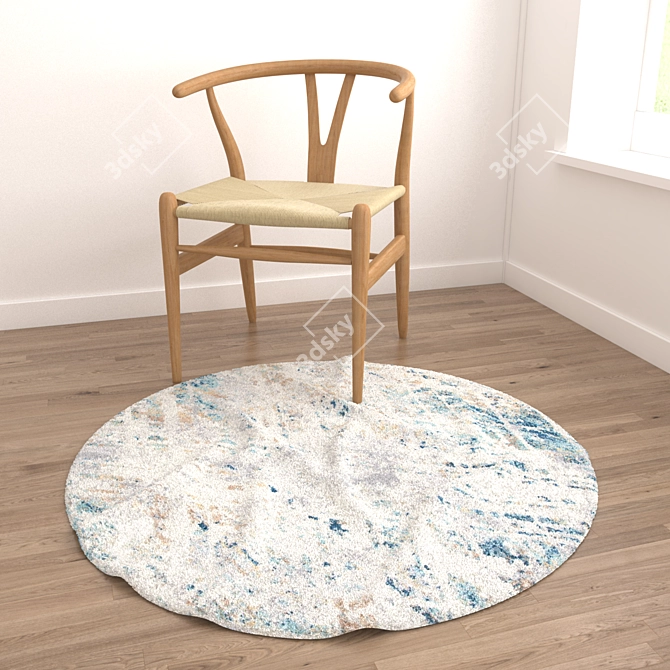 Versatile Set of Round Carpets 3D model image 4