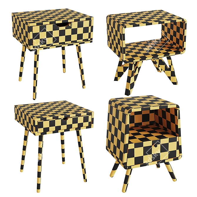 Sleek Side Tables Set 3D model image 2