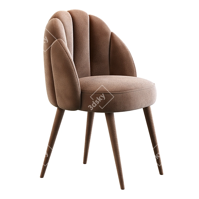 Peach Velvet Daisy Chair 3D model image 3