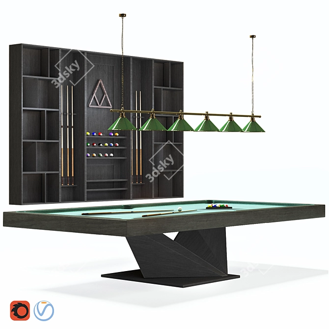 Ultimate Billiard Room Set 3D model image 1