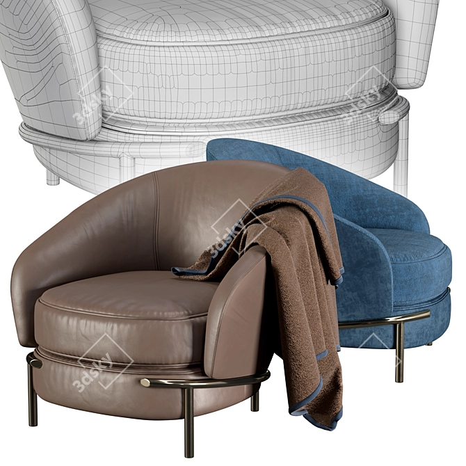 Luxurious Lloyd Armchair 3D model image 5