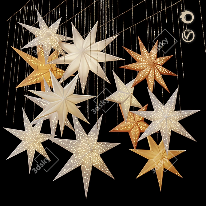 Swedish Stars Decor Set 3D model image 1