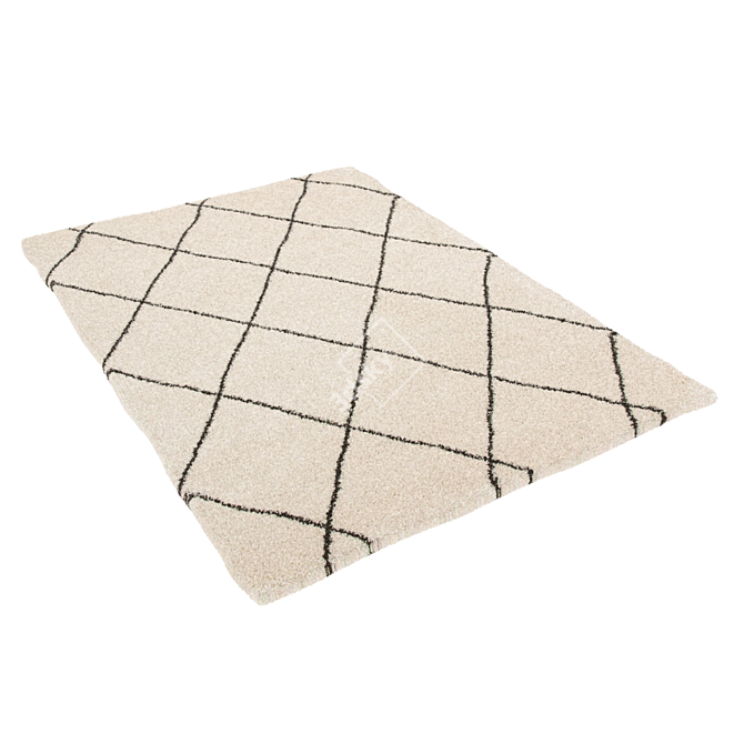 Creamy Geometric Rug: Belle, Leonique 3D model image 2