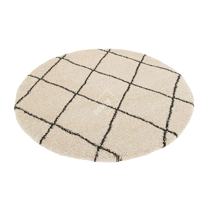 Creamy Geometric Rug: Belle, Leonique 3D model image 3