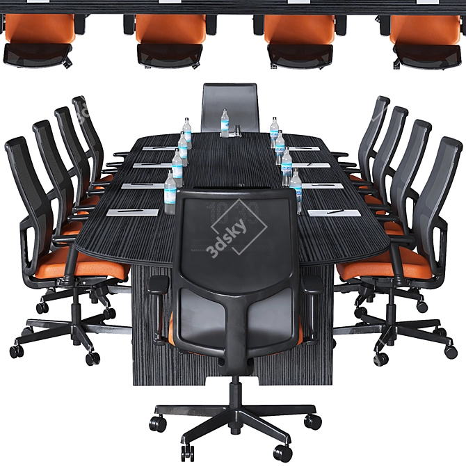 Sleek Conference Table 3D model image 2