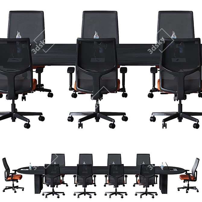 Sleek Conference Table 3D model image 3