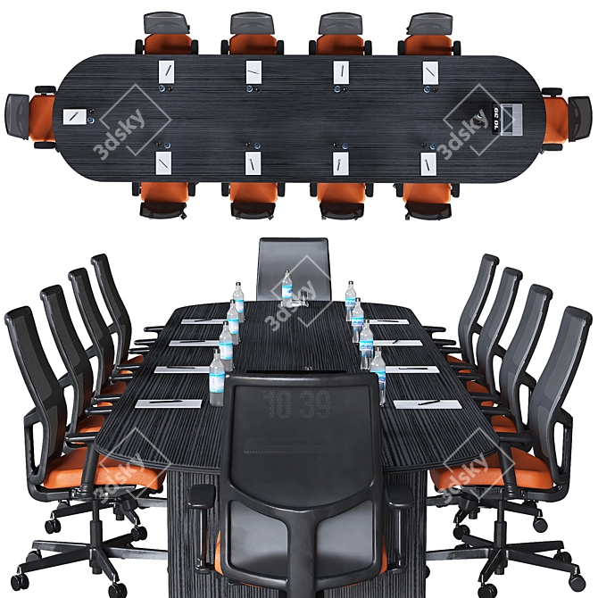 Sleek Conference Table 3D model image 5