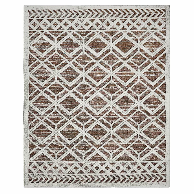 White Synthetic Fabric Living Room Rug 3D model image 1