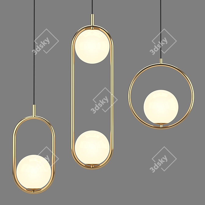 Modern Loft HICO Double Gold Pendant 3D model image 2