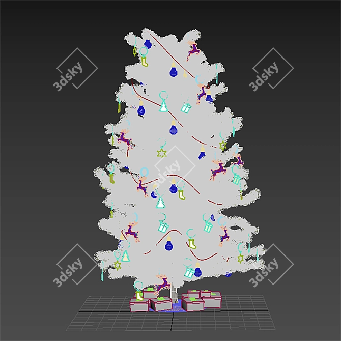 Festive Christmas Tree Decoration 3D model image 3