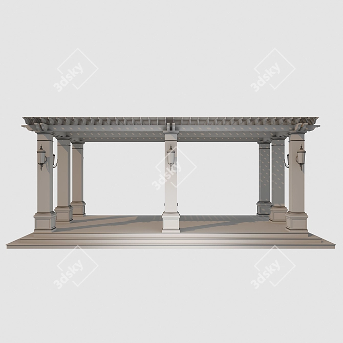 Elegant Pergola with High-Quality Textures 3D model image 5