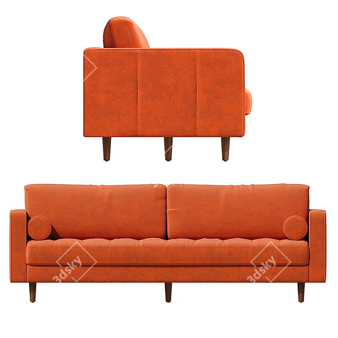 Versatile 3-Seater Sofa: Customizable & Lowpoly 3D model image 4