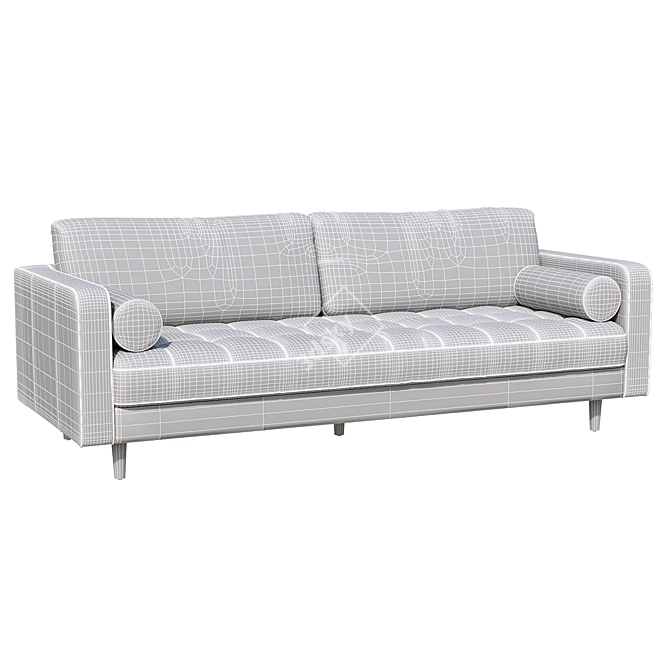 Versatile 3-Seater Sofa: Customizable & Lowpoly 3D model image 5