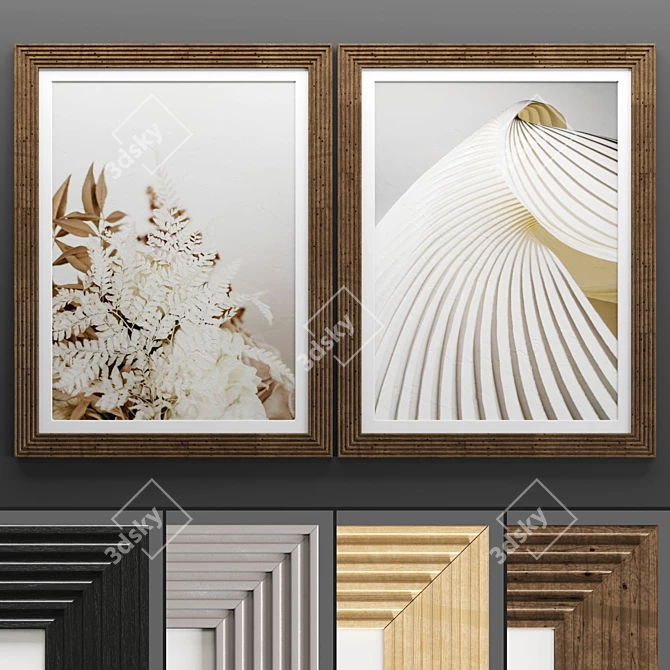 Modern Art Frame Set 3D model image 1