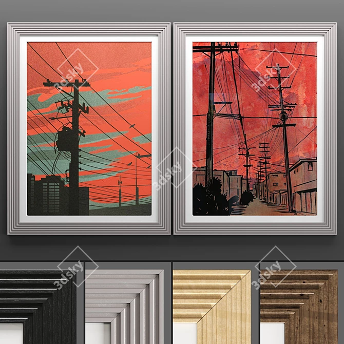 Modern Art Frame - 2 Frames, 4 Textures 3D model image 1