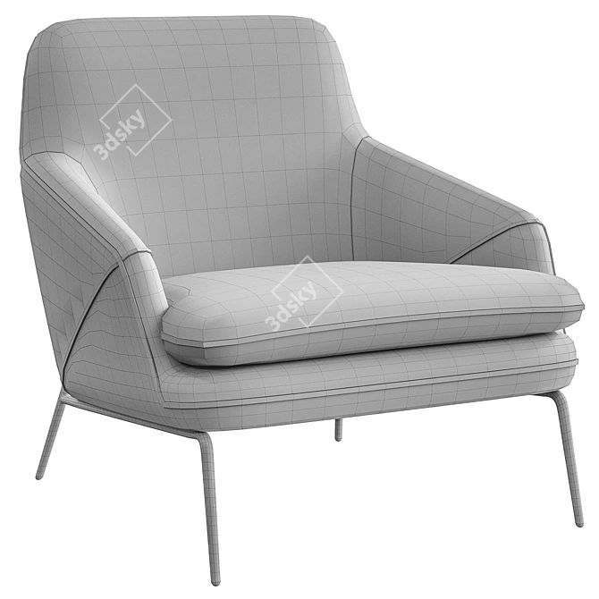 Elegant Armchair Este: PBR-Ready Design 3D model image 5