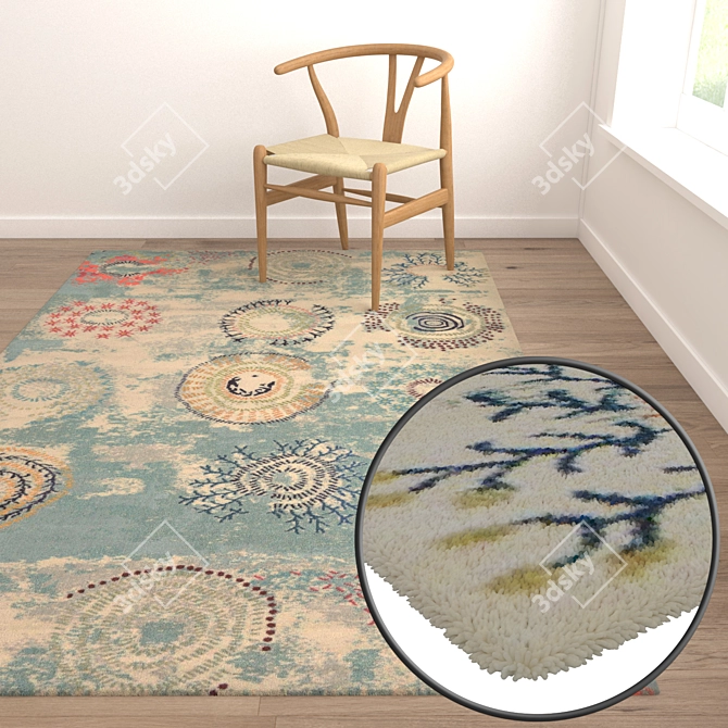 Luxury Carpets Set - High-Quality Textures 3D model image 5