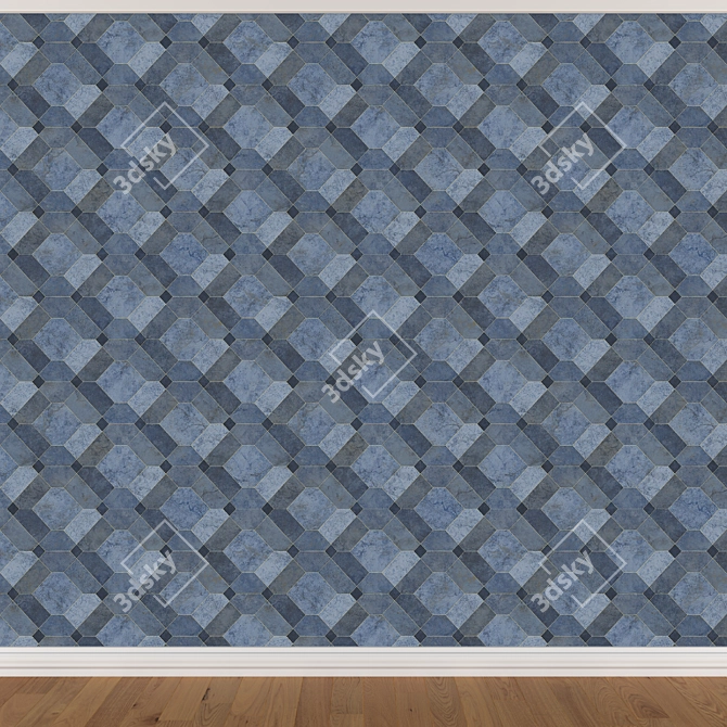 Seamless Wallpaper Set in 3 Colors 3D model image 3