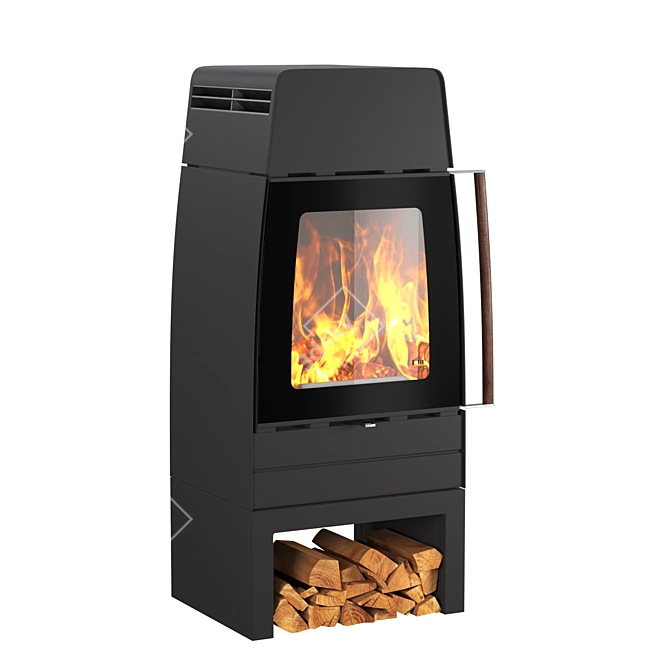 Austroflamm Moby: Stylish Cast Iron Fireplace 3D model image 2