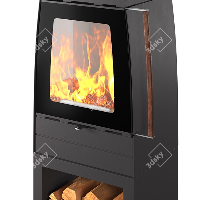 Austroflamm Moby: Stylish Cast Iron Fireplace 3D model image 3
