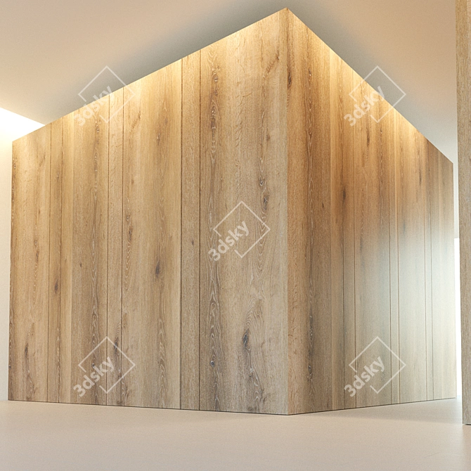 Title: Wooden Corner Wall Panel 3D model image 2