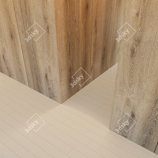 Title: Wooden Corner Wall Panel 3D model image 3