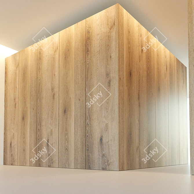 Wooden Corner Wall Panel 3D model image 2