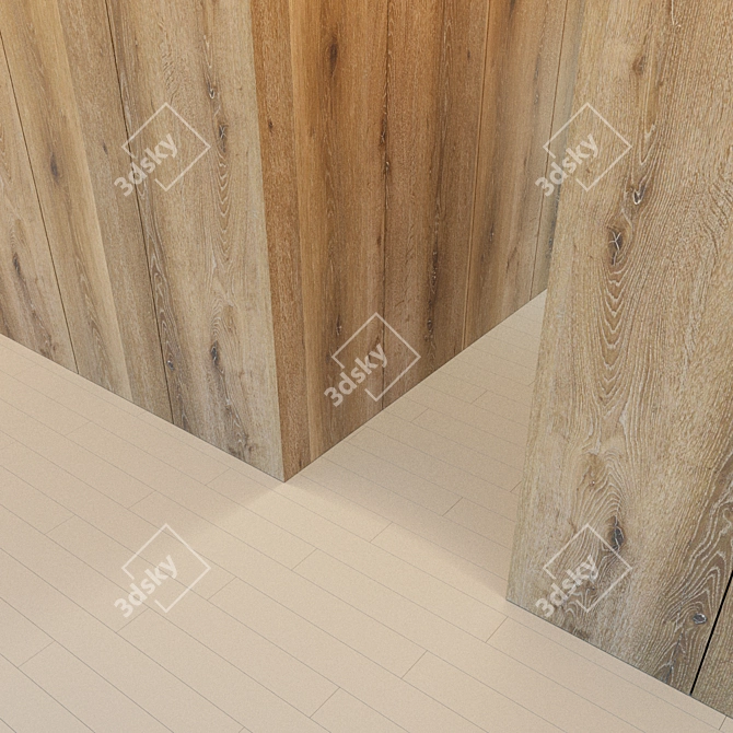 Wooden Corner Wall Panel 3D model image 3