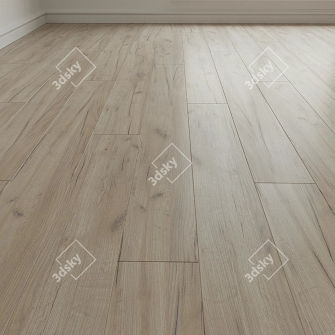 Laminate Parquet Flooring: Dark, Light, Durable 3D model image 1