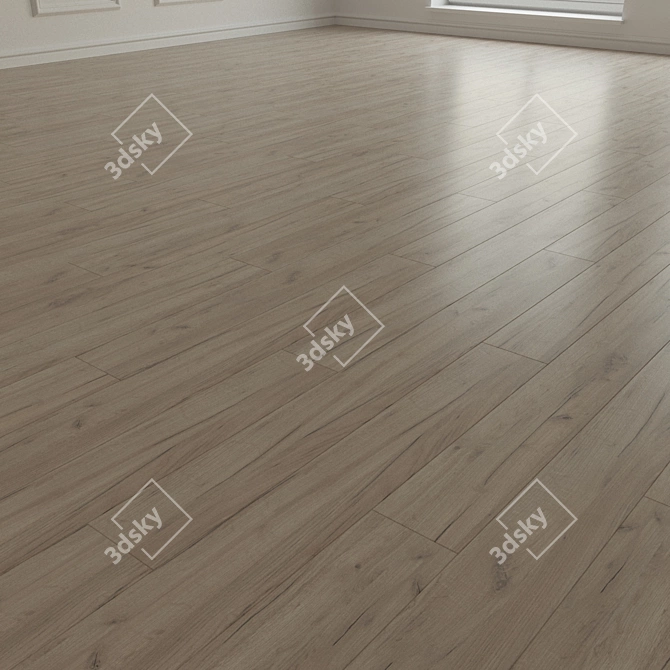 Laminate Parquet Flooring: Dark, Light, Durable 3D model image 2