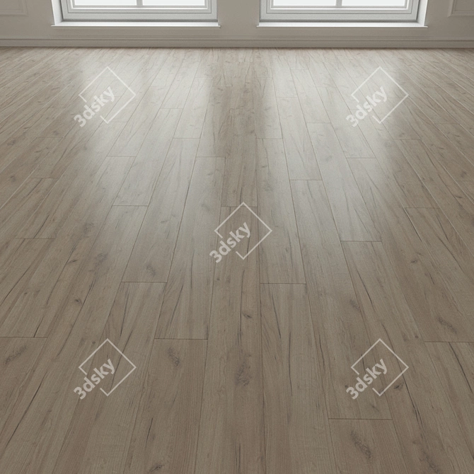 Laminate Parquet Flooring: Dark, Light, Durable 3D model image 3