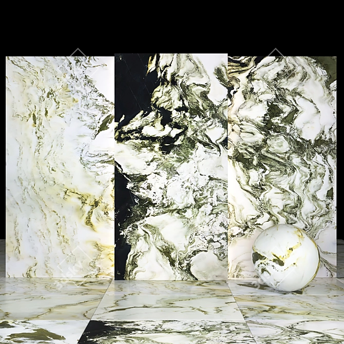 Landscape Marble: 6 Gorgeous Textured Slabs & Tiles 3D model image 1